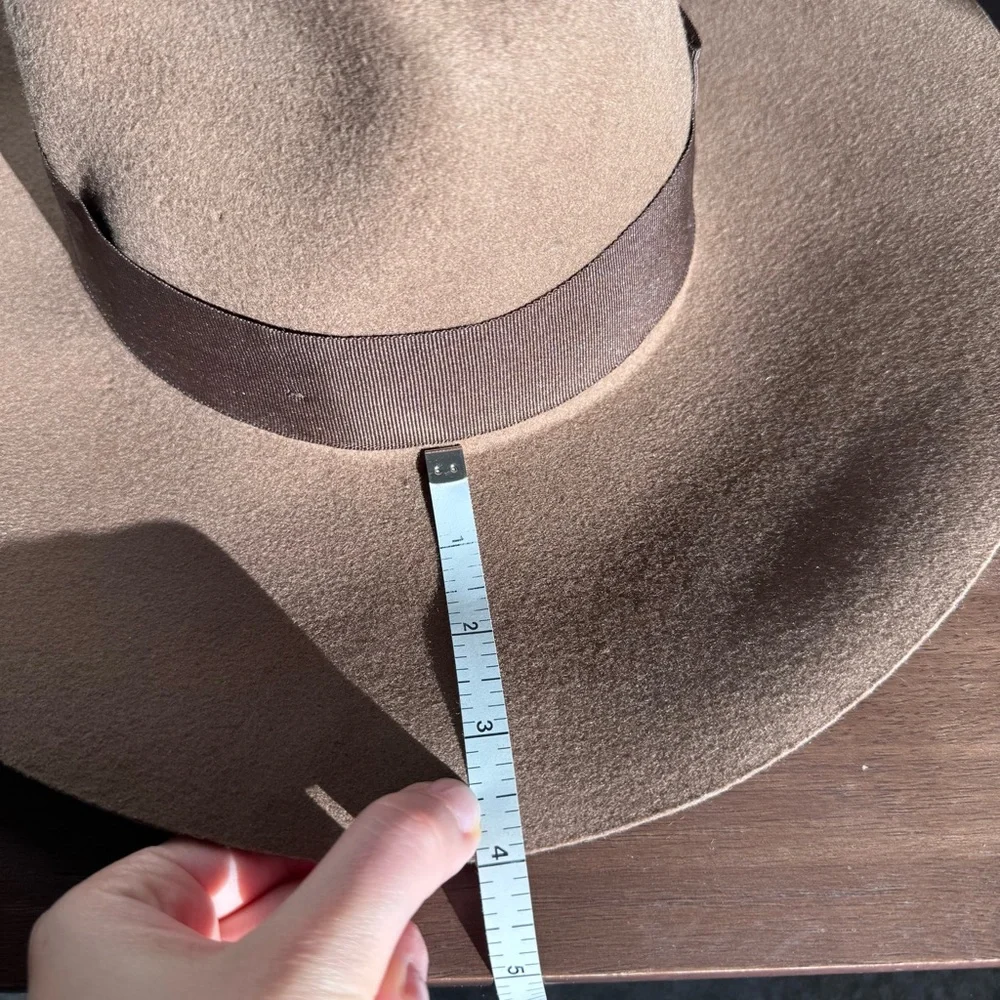 Brixton Joanna Fedora Hat Tan Brown Wool Felt Wide Brim Women’s Sz S 56 cm Fall